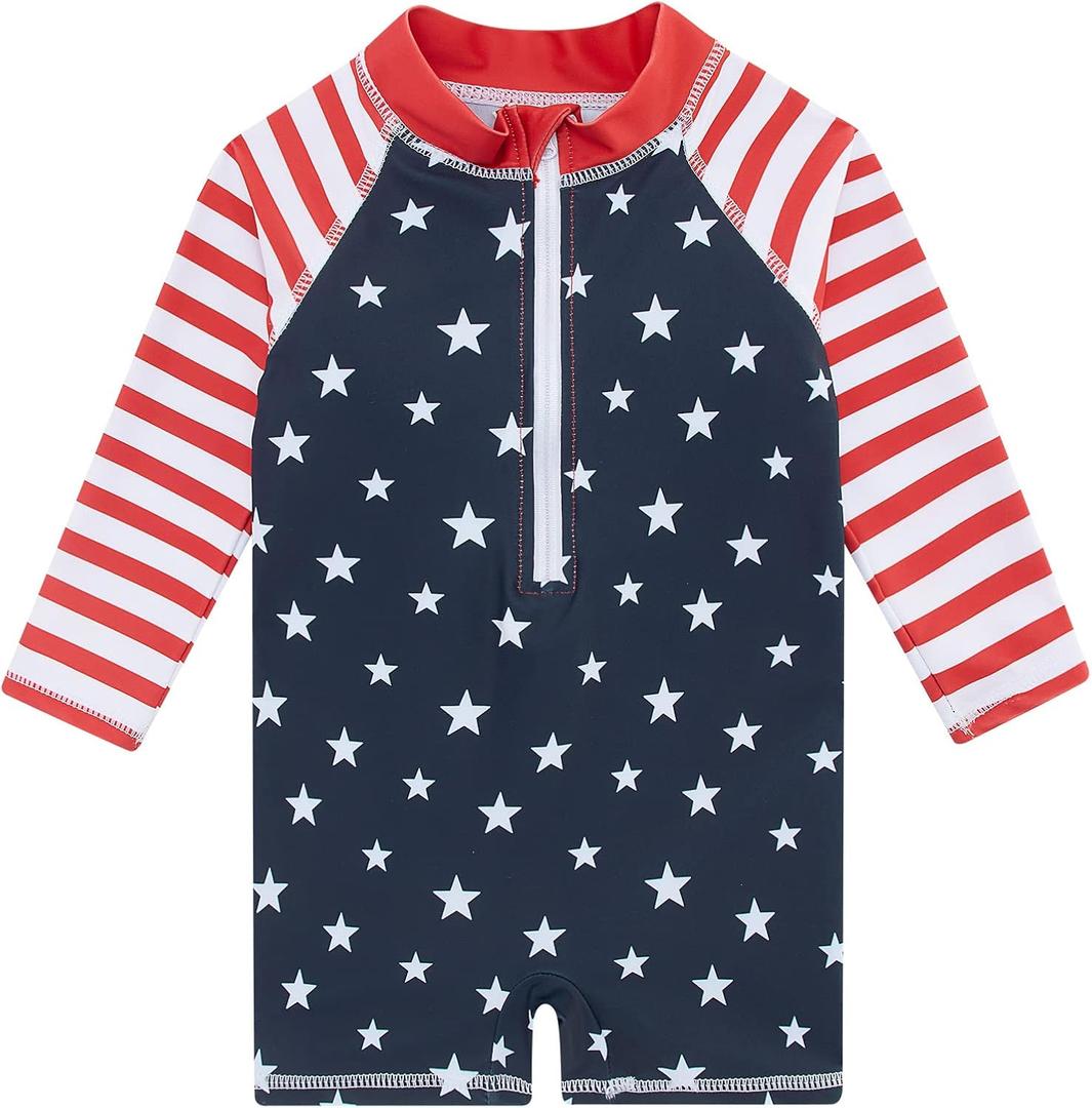 Funnycokid Baby Swimsuit Boy Toddler Bathing Suit Rash Guard UPF 50+ Swimwear 6 Months-4T