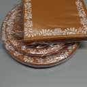 96 Pcs Cielito Lindo Party Decoration Platos De Barro Mexicanos Fiesta Paper Plates Mexican Napkins Forks Tableware Set Weeding Christmas Baby Shower Supplies, Serve 24(Brown,Floral)