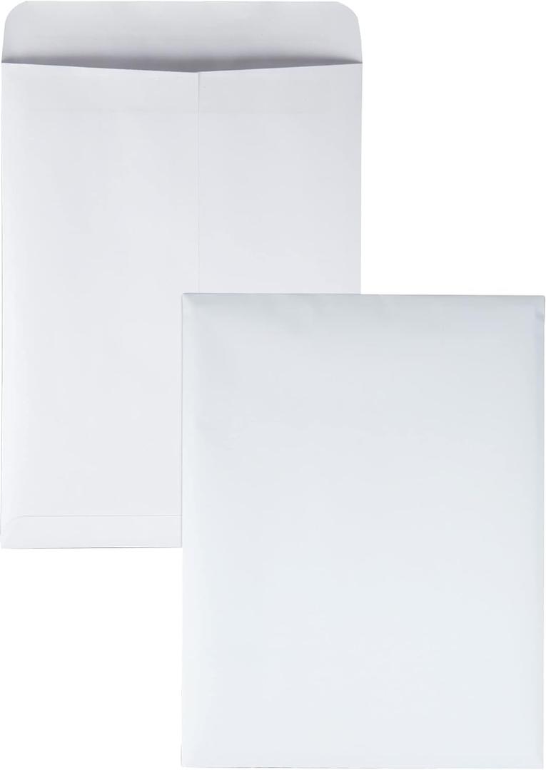 Quality Park 9 x 12 Catalog Mailing Envelopes, Redi-Seal Self Seal Envelope Closure, 28 lb White Wove Paper, 100 per Box (QUA43517)