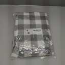 Smiry Round Picnic Tablecloth, Elastic Waterproof Fitted Vinyl Tablecloths for 36"-44" Tables, Flannel Backed Buffalo Plaid Table Cover for Dining, Camping, Outdoor, White and Grey