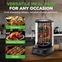 NutriChef Countertop Vertical Rotating Oven - Rotisserie Shawarma Machine, Kebob Machine, Stain & Heat Resistant Door & Energy Efficient, Includes Kebob Rack with 7 Skewers (PKRTVG34), One Size
