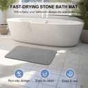 Stone Bath Mat, 2 Pack Diatomaceous Earth Shower Mat, Non-Slip Super Absorbent Quick Drying Bathroom Floor Mat, 24x15, Grey