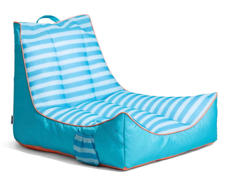 Captain’s Float 2.0 W/Cupholder Light Blue Zag Stripe Double Sided Mesh Cover