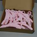Soulchen 100 Pcs Doll Clothes Hangers for 18 Inch Dolls, Plastic Clothes Hangers with Non-Slip Clips, Space-Saving Wardrobe Accessories for Gown Dress Outfit (Pink)