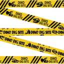 Nuanchu 2 Rolls 3'' x 98 Feet Dino Dig Site Caution Tape Decorations Dinosaur Theme Party Supplies Favors for Kids Classroom Room Birthday Party Decoration(No Stickiness)
