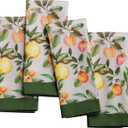 Maison d' Hermine Cloth Napkins Set of 4 100% Cotton Everyday Reusable Square Napkins Cloth Washable Dinner Party Wedding Restaurant Easter Decorations Spring/Summer (Soleil Fruite, 18" x 18")