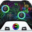 Wireless Switch Controller for Nintendo Switch 2/Switch Controller/Lite/OLED Controller, Switch Controller with a Mouse Touch Feeling on Back Buttons, Extra Switch Pro Controller with Wake-up,Programmable, Turbo Function (Black-Fireworks Light)