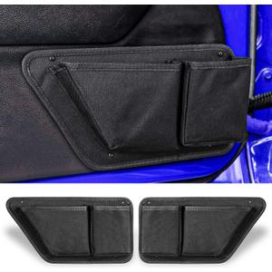 CALBEAU Oxford Front Door Storage Pockets Box, 2PCS Door Storage Pockets for 2011-2018 Jeep Wrangler JK JKU Accessories 2/4-Door, Door Net Pocket Replacement