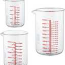 High Borosilicate Glass Measuring Cup Set-V-Shaped SpoutIncludes 250ml(8OZ), 500ml(16OZ), and 1000ml(32OZ) Glass Measuring Beaker, Easy to Read
