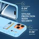 Petocase for iPhone 17 Pro Wallet Case Card Holder Slot Ultra Slim Fit Flexible TPU Gel Rubber Soft Skin Silicone Protective Phone Case Cover for Apple iPhone 17 Pro 6.3 inch Light Blue