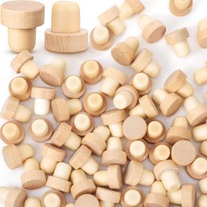 96 Pcs T Shaped Cork Plugs Reusable Wooden & Rubber Wine & Beer Bottle Stoppers