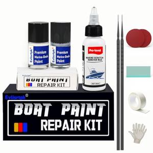 2 Pack Evlisrtpk Marine Paint for Aluminum Boats - Fiberglass Boat Repair Kit， Quick-Dry Deck Paint for Scratches, Chips, and Gelcoat Repair