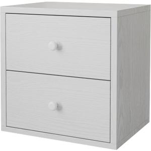 FUSUNBAO Magic DIY Cube Storage Organizer Stackable Cubes for Home Books Clothes Toy-Modular Cubby Storage System-Office Cubical-Bookcase Closet, Pure White-Washed, Drawer Cube