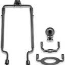 7 8 9 10 inch Lamp Shade Harp Holder,Adjustable Lamp Harp Kit,Fit Both Standard Lamp Rod and E26 Light Base UNO Fitter Adapter,with 2 Shade Attaching Finial Top (Black Color - 1 Set)