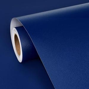 FunStick 15.8"x240" Dark Blue Contact Paper Peel and Stick Wallpaper for Kitchen Cabinet Wallpaper Waterproof Removable Royal Blue Sticky Wall Paper Roll for Bedroom Wall Covering Desk Drawers Shelves