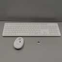 LeadsaiL White Wireless Keyboard and Mouse Combo, FullSized Ergonomic Computer Keyboard, 2.4GHz USB Cordless Keyboard Silent Mouse Set, 12 FN Shortcuts for Windows MacOS Laptop Computer