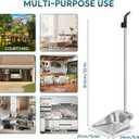 Yangbaga Dust Pans with Long Handle - 35”Heavy Duty Metal Upright Stand Up Dustpan - Long Handled Stand Up Dustpans - Best Dustpans for Home/Lobby/Shop/Garage/Yard