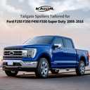KARPAL Tailgate Cover Flexible Flex Step Tailgate Cap Mad Molding Trim Fit for 2008-2016 Ford F250 F350 F450 F550 Super Duty