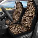 Trendy Leopard Animal Print Car Front Seat Covers Set of 2 Wild Cheetah Pattern Vehicle Seat Protector Car Covers for Cars Sedan SUV
