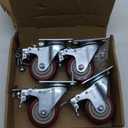 3 inch Heavy Duty Casters Load 1500lbs,Lockable Bearing Caster Wheels with Brakes,Swivel Casters for Furniture and WorkbenchSet of 4 (Free Screws)