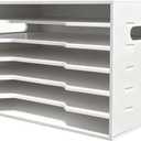 12x18 Construction Paper Organizer,6 Tier Construction Paper Organizer,File Sorter Storage,Large File Suitable for Home,School and Offices,White