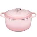 VORRINGARD Enameled Cast Iron Dutch Oven Pot with Lid, for Sourdough Bread Baking, Round Dutch Ovens, 4.5 Quart, Pink