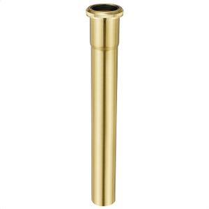 1-1/4 O.D x 12" Brass Slip Joint Extension Tube, Heavy Duty Extension Tube for Bathroom Sink Drain Tailpiece, Brushed Gold