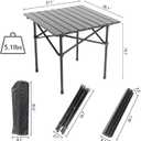 Wind Tour Portable Camping Table Folding Side Table Aluminum Lightweight Table with Carry Bag for Outdoor Cooking Hiking Picnics BBQ Travel (Black)