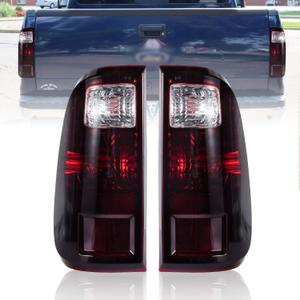DOT Approved OE Style Tail Lights for 2008-2016 Ford F-250 F-350 F-450 Super Duty | Direct Fit Pair | No Bulbs/No Harness | OE Replacement (Wine Red)
