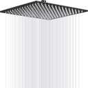 BWE Black 12 Inch Square Rain Shower Head 304 Stainless Steel Rainfall Showerhead with 1/2 Connection for Bathroom Ceiling or Wall Mount