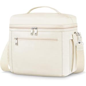 DALINDA Lunch Bag Cooler Bag Lunch Box for Women Men, Insulated Leak Proof Lunchbox Lightweight for Picnic,Grocery,Beach,Camping,Travel,Work (Large-13L, Beige)