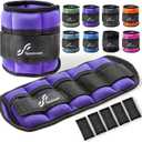 Sportneer Adjustable Ankle Wrist Weights for Men Women Kids, Adjustable Leg & Cuff Weight Straps for Fitness, Walking, Running, Aerobics, Yoga, Gym | 2 lbs for Each Ankle, 1 Pair Total Weight 4 lbs (Purple)