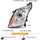 DWVO Headlights Assembly Compatible with 2010 2011 2012 2013 2014 2015 2016 Cadillac SRX 10 11 12 13 14 15 16 OE Projector Headlamp (Driver&Passenger Side)