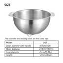 18/8 Stainless Steel Microwell Colander, 5QT Large Capacity with Handle Kitchen Food Strainer5QTColander+5QT Mixing bowl)