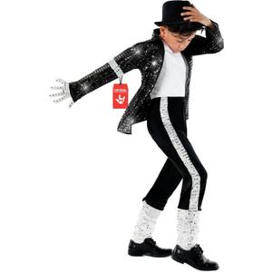Morph Popstar Costume for Kids 80s Disco Outfits for Boys Retro Costume Kids 80s Party Wear Fun Dress Up (X-Large)