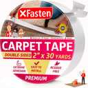 XFasten Double Sided Carpet Tape for Area Rugs, Residue-Free, 2-Inch x 30 Yards; Wood Safe 2 Faced Rug Tape for Carpet to Floor and Rug to Carpet Applications (2" x 30Yds)
