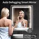 LED Bathroom Mirrors 32"x36" Bathroom Mirror with Lights for Wall, Backlit + Front Lit, 3 Colors, Anti-Fog, Dimmable Brightness for Vanity,Bathroom, Entryway, Living Room