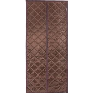 Magnetic Thermal Insulated Door Curtain Fit Door Size 36''  82'', Filled with Thicken Cotton, Center Opening Doorway Curtain Winter Waterproof Door Cover Keep Cold Draft Out, Coffee