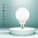 Brtstiun G25 LED Light Bulb, Round Vanity Light Bulbs for Bathroom, 40W Equivalent, Soft White 2700K, E26 Base Globe Light Bulbs, 600LM, Non-Dimmable, 8-Pack