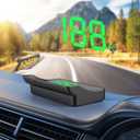 Heads Up Display for Cars, Digital HUD Speedometer for Automotive Windshields with GPS - Large Font Display, USB Plug & Play, and Auto Brightness Adjustment, Car Interior Accessories (MPH-Green)