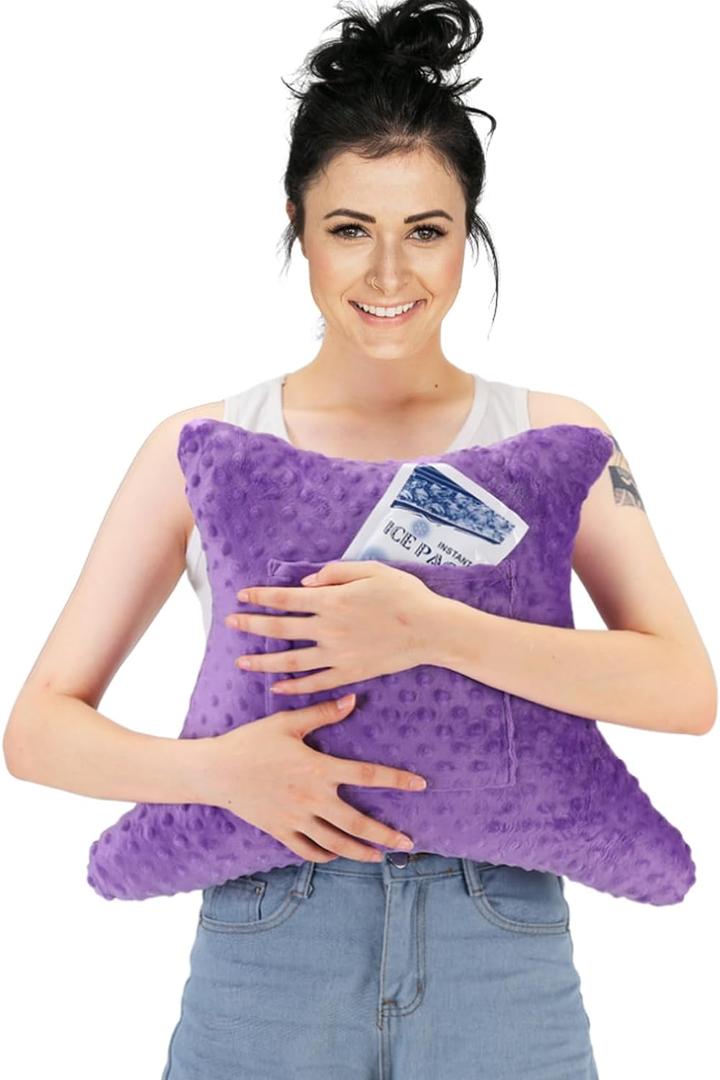Hysterectomy Recovery Pillow with Pocket, Post-Surgery Abdominal Support Cushion, C-Section & Tummy Tuck Pillow, Mastectomy and Hernia Surgery Comfort Pillow(Purple)