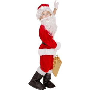 aisacsop 9PCS Santa Costume for Kids Santa Costume Santa Claus Costume for Kids, Boys Santa Costume for Christmas Party (Large)