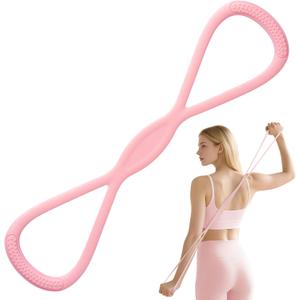 Resistance Bands, Figure 8 Resistance Band for Women Men 25 lbs 8 Shaped Resistance Rubber Band, Soft Silicone Material, Perfect for Arms, Back, Shoulder Stretch