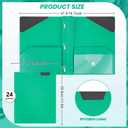 PerKoop 24 Pack Plastic Folders with 3 Prongs, Heavy Duty, Green