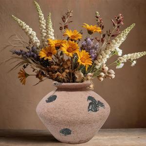 Uguisu Rustic Ceramic vase, Large Decorative vase Suitable for Living Rooms, Farmhouse vase, Home Decoration, Terracotta Vintage Table Decoration vase(Large)
