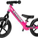 Strider 12” Sport Bike - No Pedal Balance Bicycle for Kids 1 to 4 Years - Includes Safety Pad, Padded Seat, Mini Grips & Flat-Free Tires - Tool-Free Assembly & Adjustments