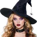 LNEPKCD Witch Hats for Women Black Adult Hlalloween Wizard Hat Costume Party Accessory