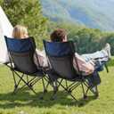 VEVOR 2-in-1 Reclining Camping Chair with Footrest for Adults, 4 Adjustable Positions, Portable Folding Lounger, Lightweight Mesh Beach Chair Supports 220lbs, Heavy Duty Camp Chairs Outdoor, Blue
