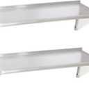Stainless Steel Shelf 2 Pack 14"x48", Wall Mounted Metal Shelves