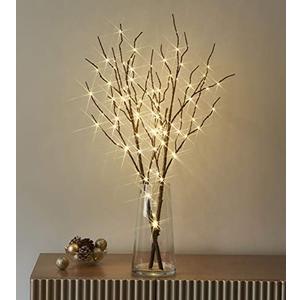 LITBLOOM Lighted Brown Willow Branches 32IN 100 LED with Timer Battery Operated, Tree Branch with Warm White Lights for Holiday Christmas Decoration Indoor Outdoor Use